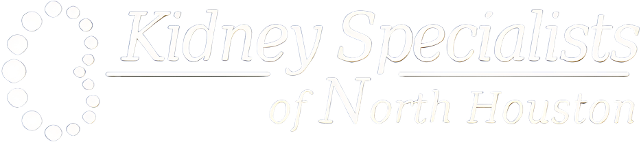 Kidney specialists of north houston logo white